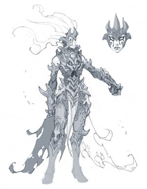 Darksiders 3 Fury abyssal armor concept art (Sketch)