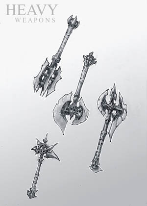 Darksiders 2 heavy weapon concept art (Pencil)