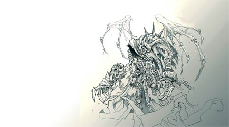 DarksidersII Death Reaper form concept art (Pencil)