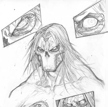 Darksiders 2 Death face concept arts (Pencil)