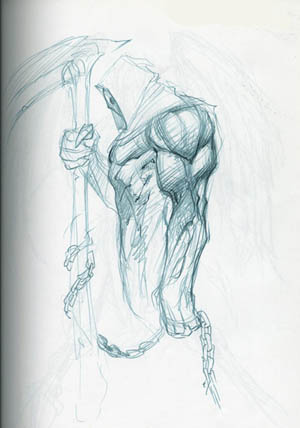 DarksidersII Death very first rough sketch (Pencil)