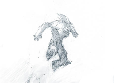 Darksiders II Death standard jump concept art (Sketch)