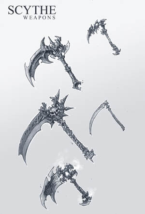 Darksiders 2 Scythes concept art (Pencil)