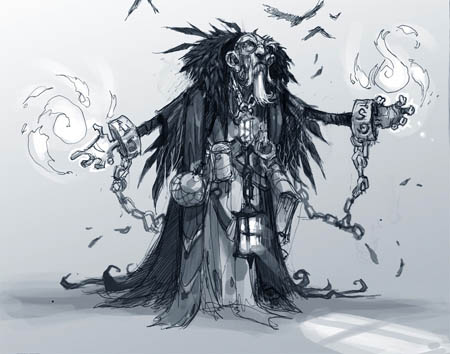 DarksidersII the Crow Father concept art (Pencil)