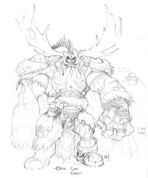 Dungeon Runners Orok clan Chief concept art