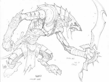 Dungeon Runners blademaster concept art (Pencil)