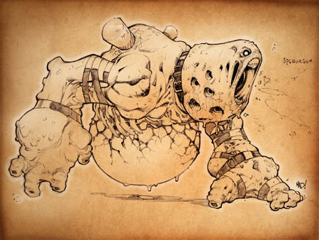 Dungeon Runners creepy deformed monster concept art