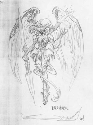 Dungeon Runners Shadowspawn dark angel doodle (Pencil)