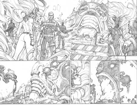 Inhuman #1 double page 6 and 7 (Pencil)