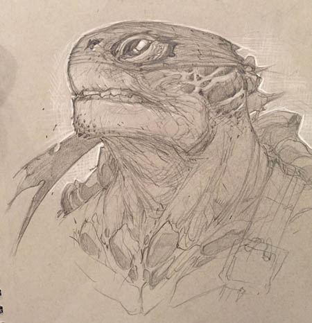 TMNT exploration Head Sketch (profile) (Sketch)