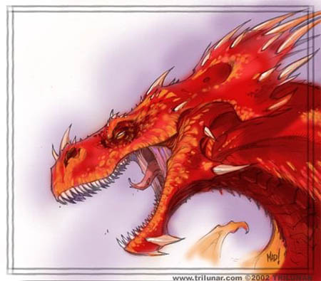 DragonKind lava dragon concept art (Color)