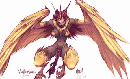 DragonKind vultorture (Harpy) concept art (Color)