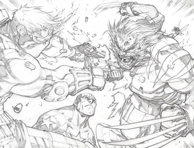 Ultimates3 Mini-series issue #3 double page 2-3 (Pencil)