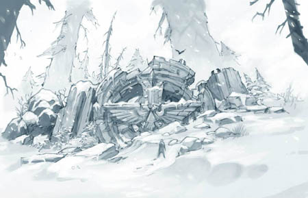 Imperial Aquila temple ruins concept art