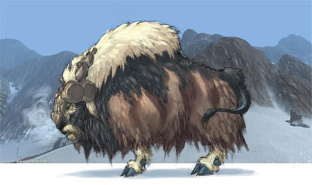 Exploration stuff: buffalo like creature  (Color)