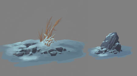 Exploration stuff: grass & rocks (Unused) (Color)