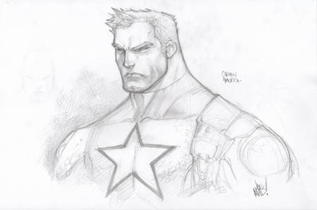 Wizard Magazine #168 Captain America bust  sketch (Pencil)