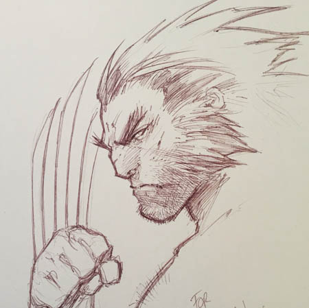 Wolverine sketch gift for the artist Clay Mann