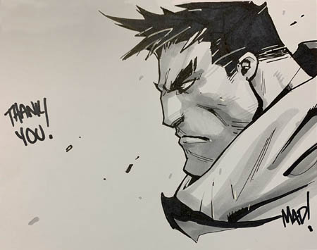 Kickstarter backer reward Garrison inked  sketch