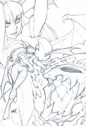 Darkstalkers #1 Morrigan variant cover (Pencil)