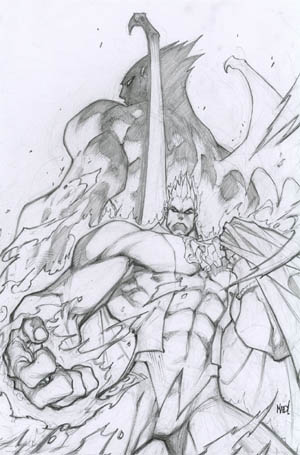 Darkstalkers #4 Demitri variant cover (Pencil)