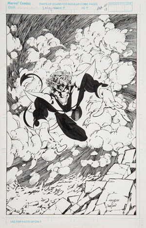 Excalibur #71 hologram Nightcrawler card art (Ink)