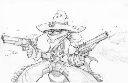 Gunslinger Sly Cooper concept art (Pencil)