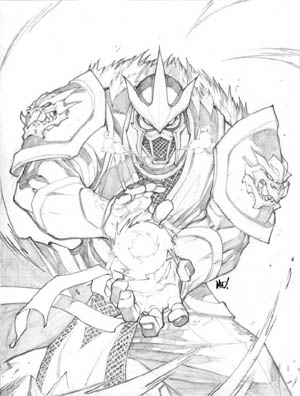 Unused Mortal Kombat 4 PSM Magazine Sub Zero cover (Pencil)