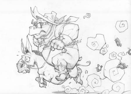 Murray and steed concept art (Pencil)