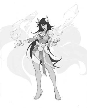 Ruined King Ahri concept art (Pencil)