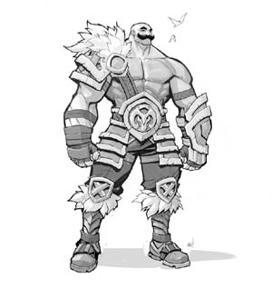 Ruined King Braum concept art (Pencil)