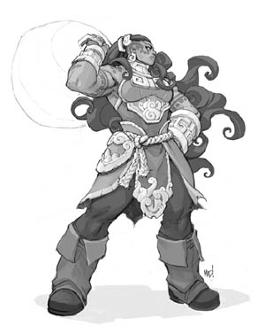 Ruined King Illaoi concept art (Pencil)