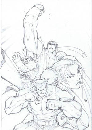 Street Fighter vol 1 issue #0 & #1 cover (Pencil)