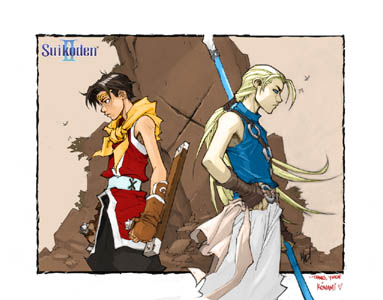 Suikoden II fanart: Riou & Jowy (Color)