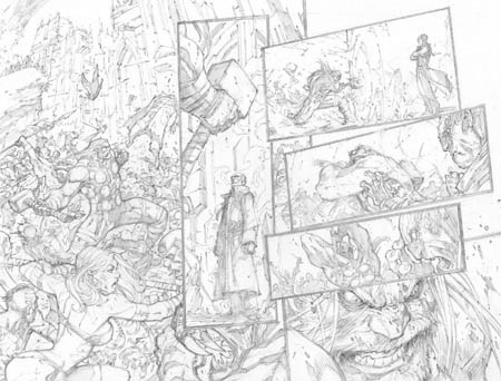 Ultimates 3 Vol3 #4 double page 16-17 (Pencil)