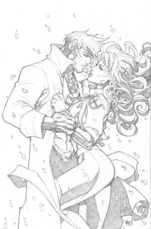 X-Men Gambit and Rogue art for kickstarter backer Kin Wong (Pencil)