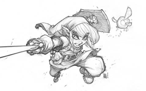 Link fanart from the video game Zelda. (Pencil)