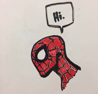 Whiteboard shenanigan Spider-Man