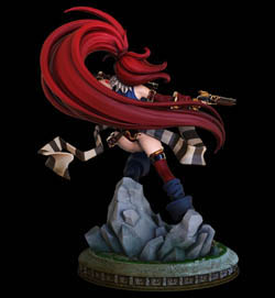 battle chasers red monika statue back view by joe madureira and Jon troy hazardous nickel ihaztoys