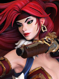 battle chasers red monika statue face by joe madureira and Jon troy hazardous nickel ihaztoys