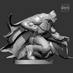 DC Collectibles Mad Batman black and white sculpt profile