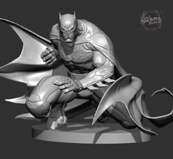 DC Collectibles Mad Batman black and white sculpt front