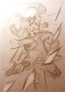X-Men Gambit and Rogue concept pose 2