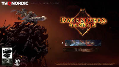 Darksiders Genesis in-game E3 demo title screen